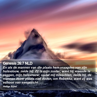 Genesis 26:7 NLD Bible Verse Image