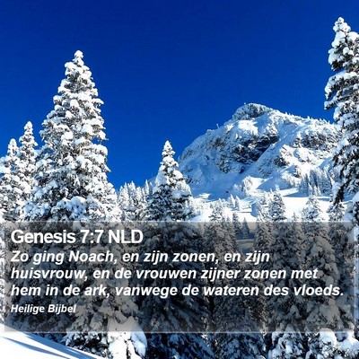 Genesis 7:7 NLD Bible Verse Image