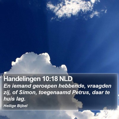 Handelingen 10:18 NLD Bible Verse Image