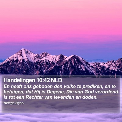 Handelingen 10:42 NLD Bible Verse Image