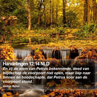 Handelingen 12:14 NLD Bible Verse Image