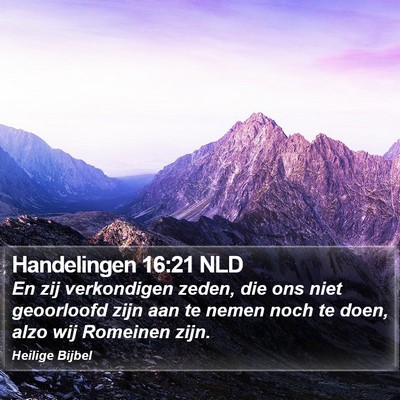 Handelingen 16:21 NLD Bible Verse Image