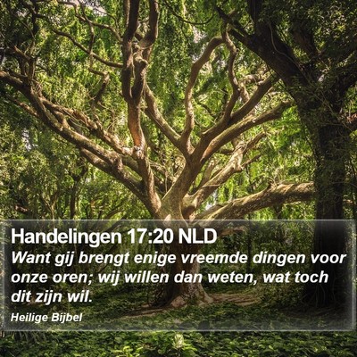 Handelingen 17:20 NLD Bible Verse Image