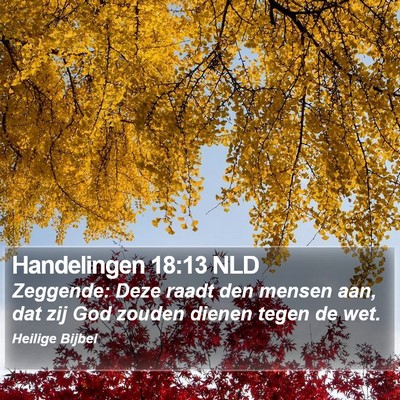 Handelingen 18:13 NLD Bible Verse Image
