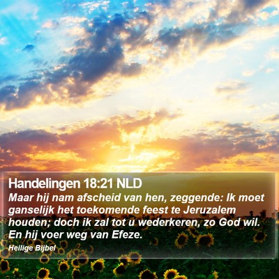 Handelingen 18:21 NLD Bible Verse Image