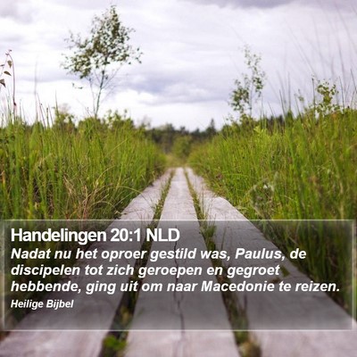 Handelingen 20:1 NLD Bible Verse Image