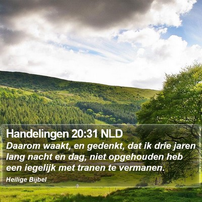 Handelingen 20:31 NLD Bible Verse Image