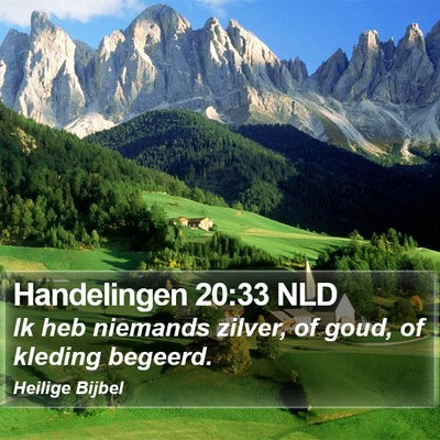 Handelingen 20:33 NLD Bible Verse Image