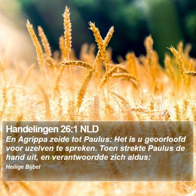 Handelingen 26:1 NLD Bible Verse Image