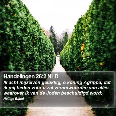 Handelingen 26:2 NLD Bible Verse Image
