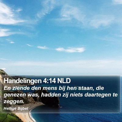 Handelingen 4:14 NLD Bible Verse Image