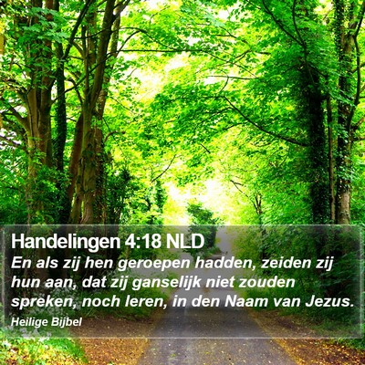 Handelingen 4:18 NLD Bible Verse Image