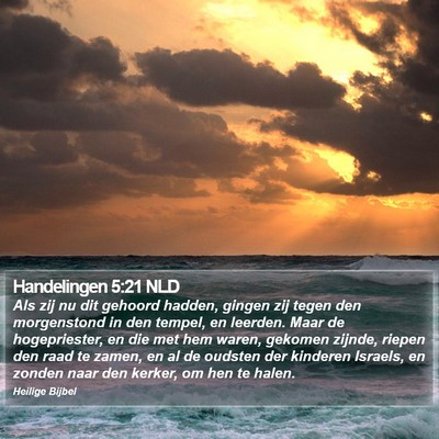 Handelingen 5:21 NLD Bible Verse Image