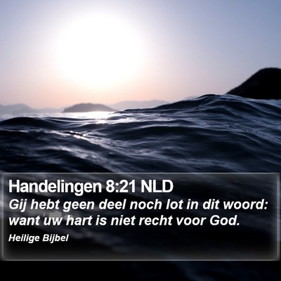 Handelingen 8:21 NLD Bible Verse Image