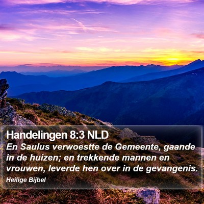 Handelingen 8:3 NLD Bible Verse Image