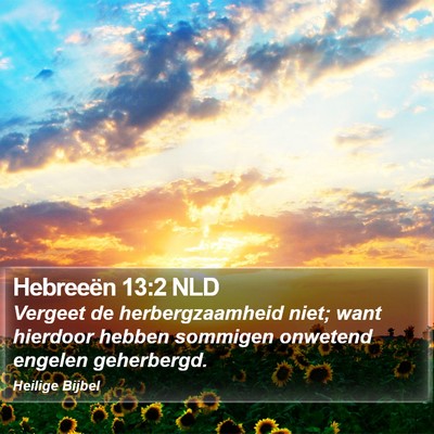 Hebreeën 13:2 NLD Bible Verse Image