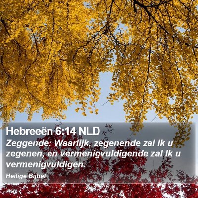 Hebreeën 6:14 NLD Bible Verse Image