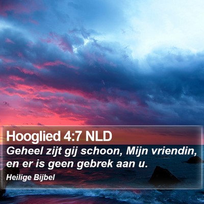 Hooglied 4:7 NLD Bible Verse Image