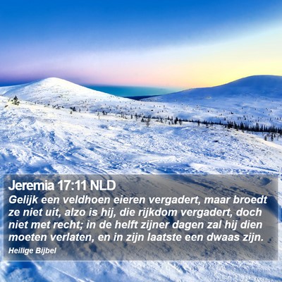 Jeremia 17:11 NLD Bible Verse Image