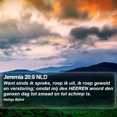 Jeremia 20:8 NLD Bible Verse Image