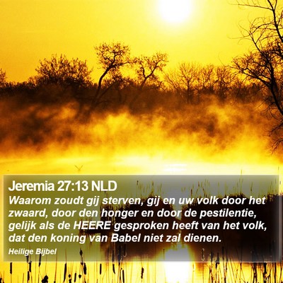 Jeremia 27:13 NLD Bible Verse Image