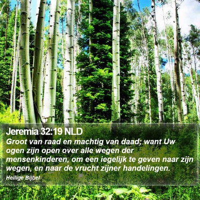 Jeremia 32:19 NLD Bible Verse Image