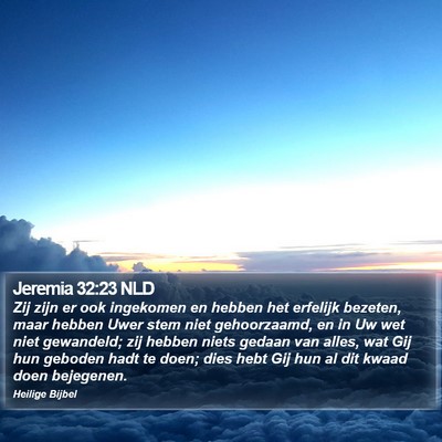 Jeremia 32:23 NLD Bible Verse Image