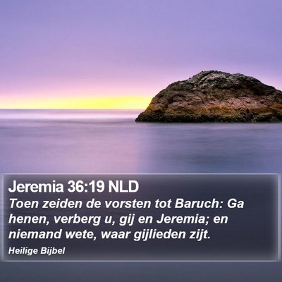 Jeremia 36:19 NLD Bible Verse Image
