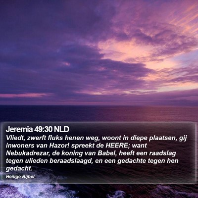 Jeremia 49:30 NLD Bible Verse Image