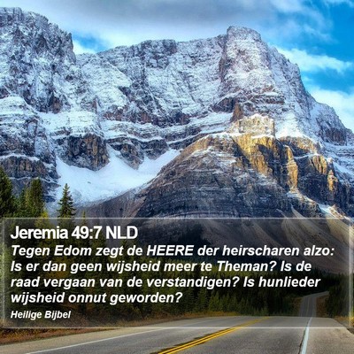Jeremia 49:7 NLD Bible Verse Image