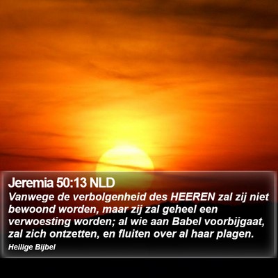 Jeremia 50:13 NLD Bible Verse Image