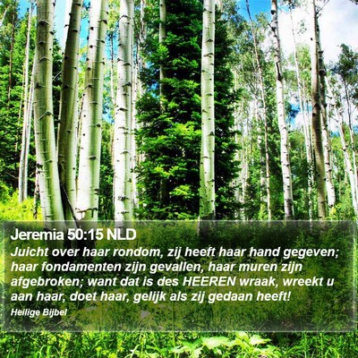 Jeremia 50:15 NLD Bible Verse Image