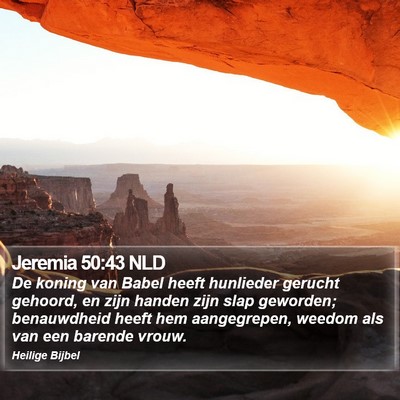 Jeremia 50:43 NLD Bible Verse Image