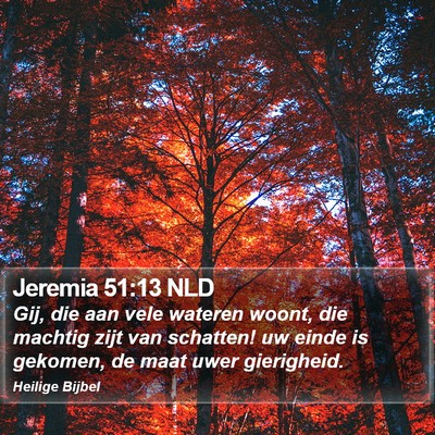 Jeremia 51:13 NLD Bible Verse Image