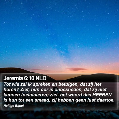 Jeremia 6:10 NLD Bible Verse Image