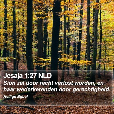 Jesaja 1:27 NLD Bible Verse Image