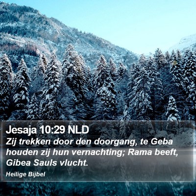 Jesaja 10:29 NLD Bible Verse Image