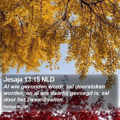 Jesaja 13:15 NLD Bible Verse Image
