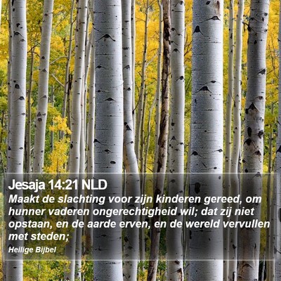 Jesaja 14:21 NLD Bible Verse Image