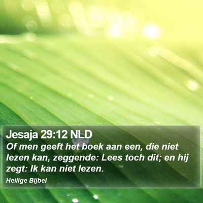 Jesaja 29:12 NLD Bible Verse Image