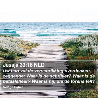 Jesaja 33:18 NLD Bible Verse Image