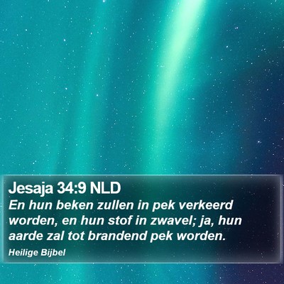 Jesaja 34:9 NLD Bible Verse Image