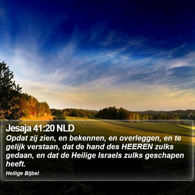 Jesaja 41:20 NLD Bible Verse Image