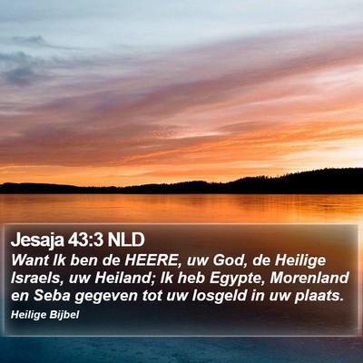Jesaja 43:3 NLD Bible Verse Image