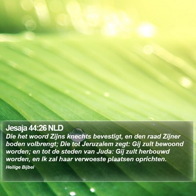 Jesaja 44:26 NLD Bible Verse Image