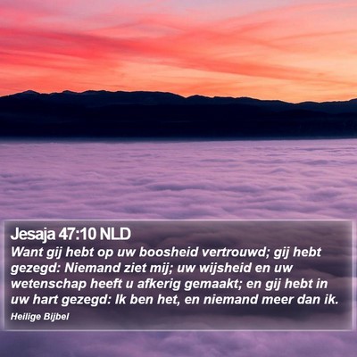 Jesaja 47:10 NLD Bible Verse Image
