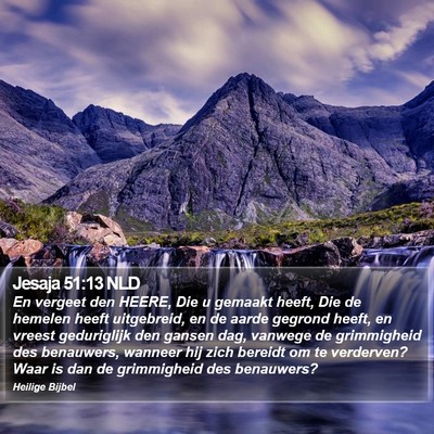 Jesaja 51:13 NLD Bible Verse Image