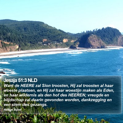 Jesaja 51:3 NLD Bible Verse Image