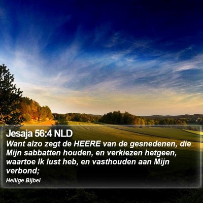 Jesaja 56:4 NLD Bible Verse Image