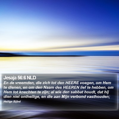 Jesaja 56:6 NLD Bible Verse Image